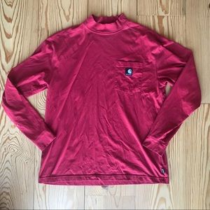 Carhartt Pocket Long Sleeve Mock Neck Shirt in Red Size Large